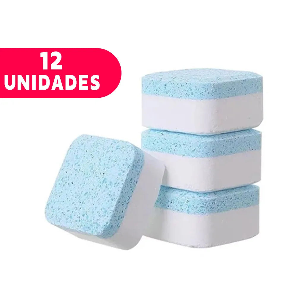 Kit 12 24 36 Pastilhas Efervescentes para Limpeza Profunda da Maquina de Lavar Desincrustante e Anticalcario