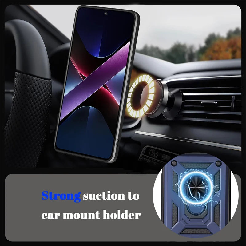 Armor Funda For OPPO A6 Pro 5G Case Slide Lens Protect Car Magnetic Holder Ring Phone Case For Oppo A 6 Pro A6Pro 4G Back Cover