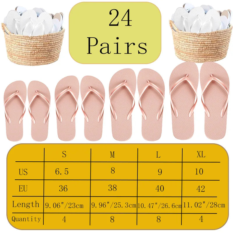 6-30Pairs Flip Flops for Wedding Guests Wedding Sandals Slippers Woman Men Wedding Favors Gifts Sign Bridesmaid Beach Hen Party
