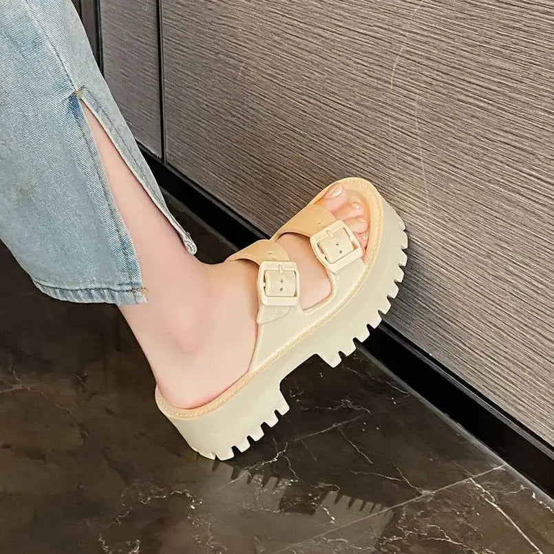 Summer Women Slippers Platform Clogs Garden Shoes Outdoor Beach Sandals Female Casual Indoor Home Bathroom Slides Chunky Mules