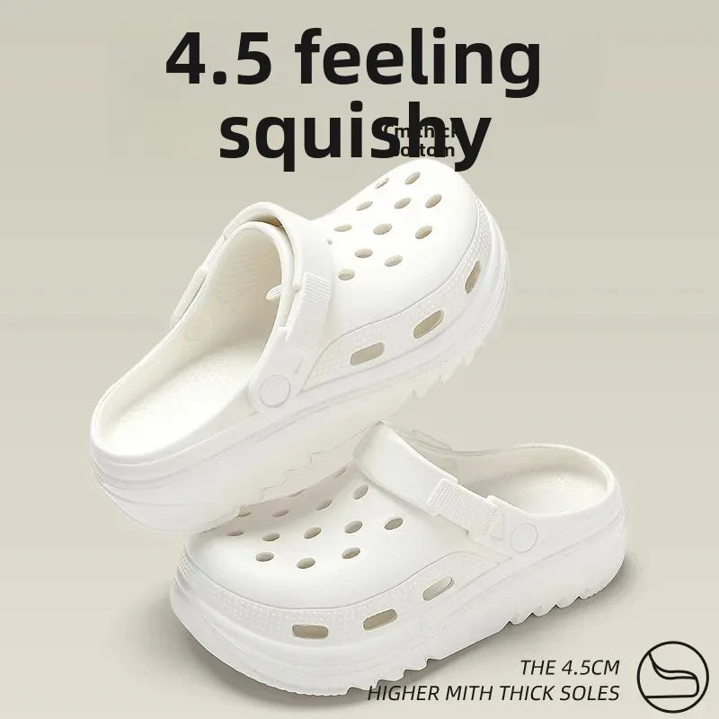 Women's Thick Bottom EVA Clog Shoes Summer Outdoor Beach Indoor Home Slippers Couples Matching Sandals Comfortable Footwear
