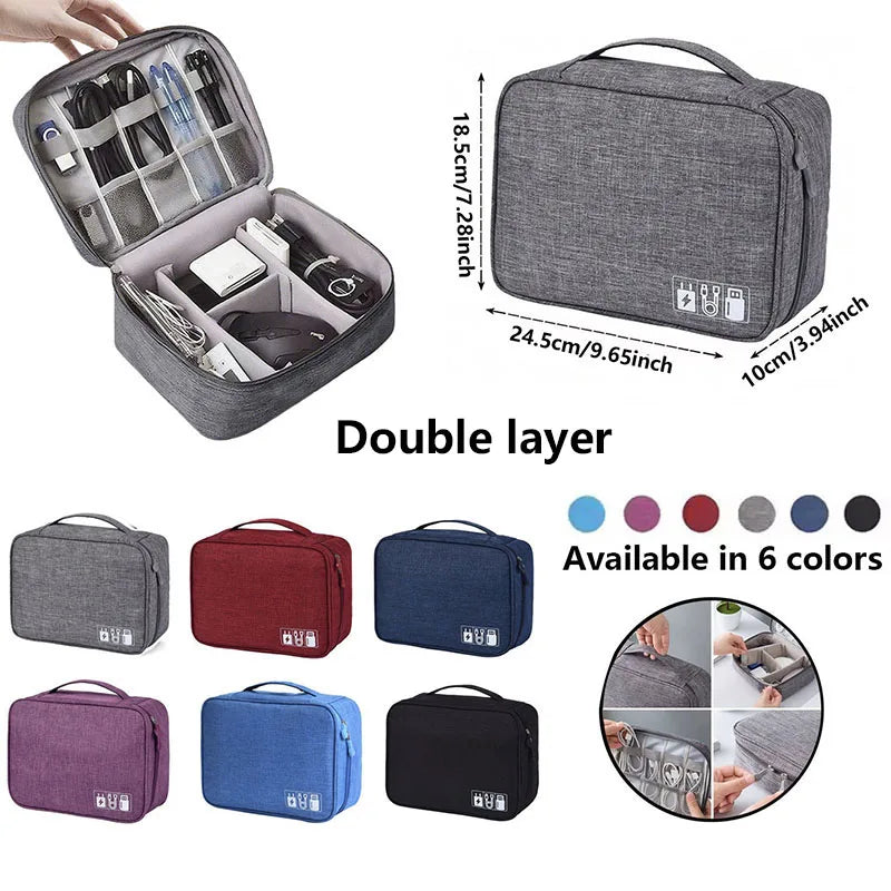 Cable Storage Bag Digital Electronic Organizer Portable USB Data Line Charger Plug Storage Bag Waterproof Travel Cable Organizer