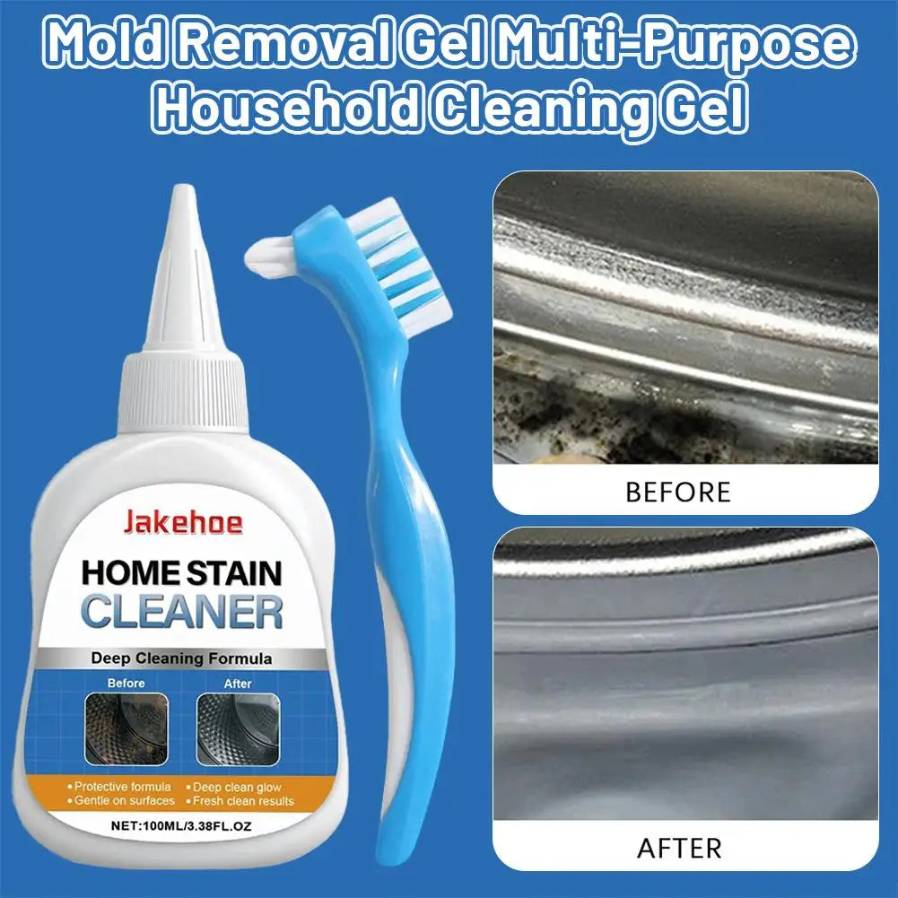 1 Set Household Stain Remover Gel Heavy Duty Washing Machine Cleaner With Brush Shower Bathroom Sink All-Purpose Cleaning Gel