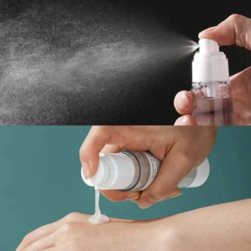 10/15/30/50/80/100ML  Clear  Airless Cream Pump Bottle Refillable Empty Bottle Travel Vacuum Airless Container Makeup Bottle