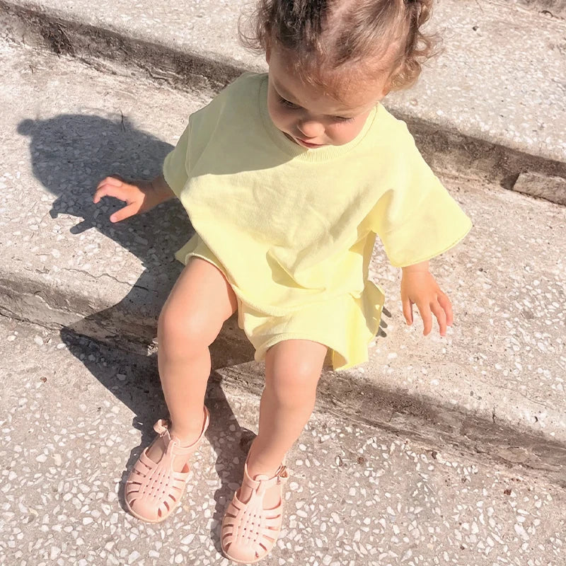 Girl Flip-flops Beach Shoes for Sea Summer Girls Gladiator Sandals Soft Non-slip Princess Jelly Shoes Flat Retro Roman