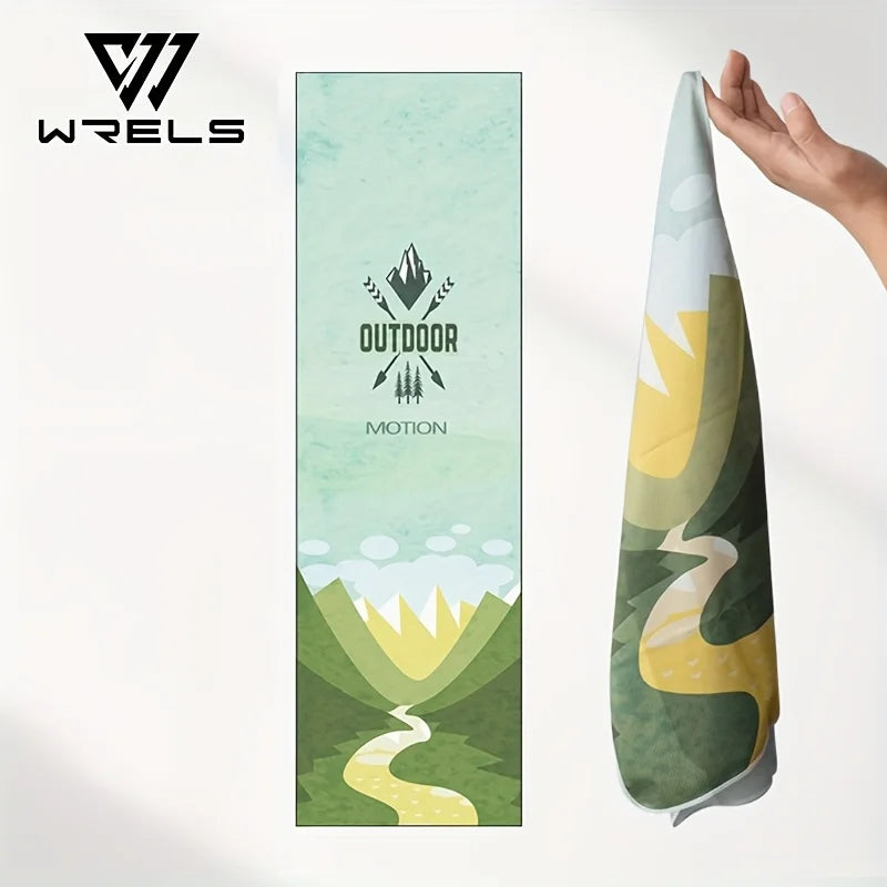 WRELS Ice Silk Towel Quick Dry Sweat-absorb Cold-feeling Swimming Microfiber Beach Towel Gym Fitness Running Yoga Sports Towel