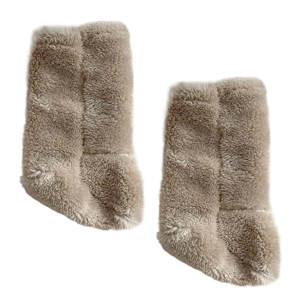1 Pair Casual Thickened Newborn Baby Socks Anti-slip Solid Color Kids Floor Socks Warm Baby Foot Warmer Infant Winter