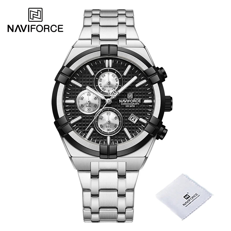 NAVIFORCE Original Watches for Men Quartz Fashion Sport Chronograph Male Simple Wild Waterproof ate Display Wristwatch Man Clock