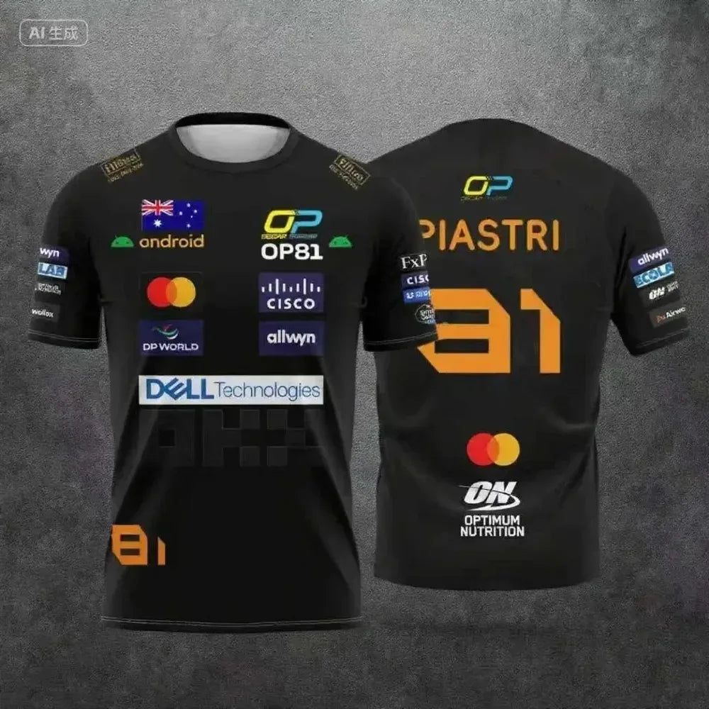 McLaren Team Lando Norris No.4 & No.81 Race Suit Style 2026 Quick-Dry Sports T-Shirt Breathable Comfort F1 Fan Exclusive Design