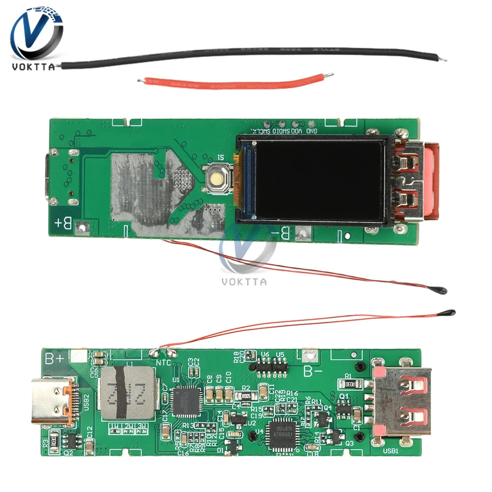 0.96-inch TFT Colour Screen DIY Power Bank Kit 22.5W Fast Charging Module 21700 Battery Case Mini Portable Power Module