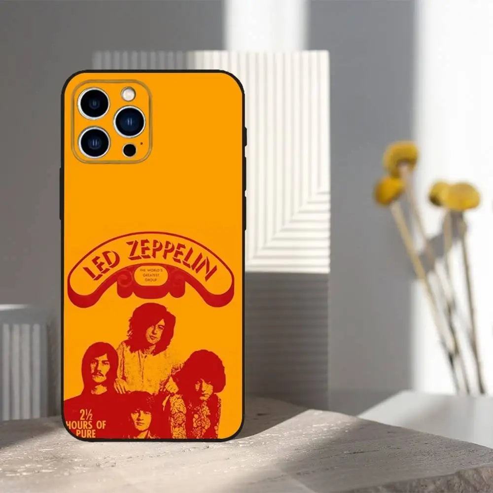 Hot L-Led Z-Zeppelins Band Phone Case For iPhone 16,15,14,13,12,11 Plus,Pro Max,XS,X,XR,SE,Mini,8,7,Soft Silicone Black Cover