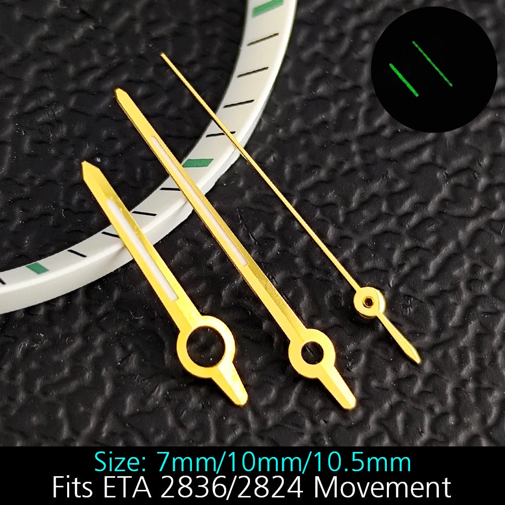 High Quality ETA-Series Hands Green Super Luminous Fits ETA 2824 2892 2836 2834 Movement Watch Accessories Watches For Men