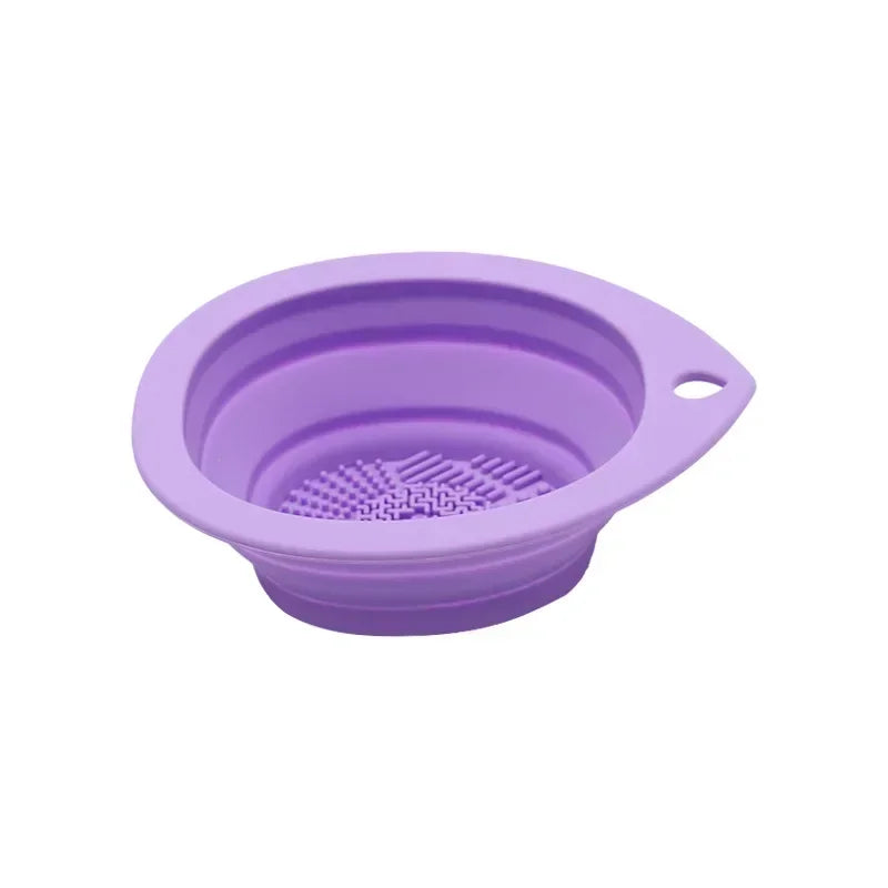 Silicone Makeup Brush Cleaner Foldable Powder Puff Cleaning Bowl Eyeshadow Brushes Washing Soft Mat Beauty Tools Scrubber Box