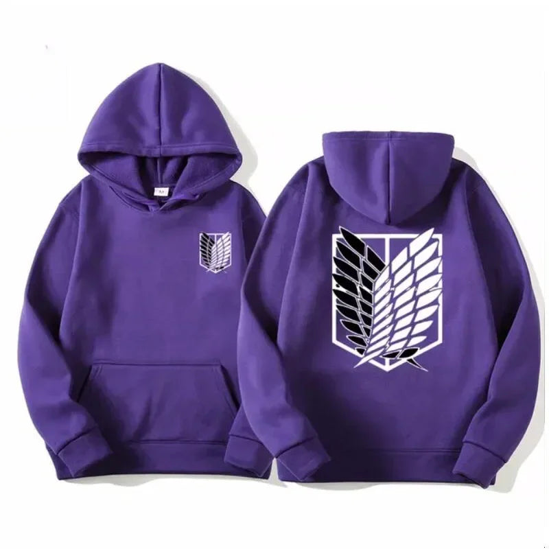 Anime Attack on Titan Printed Men's Hoodie Street Fashion Adult Men and Women Warm Pullover Sweatshirt Harajuku Clothes