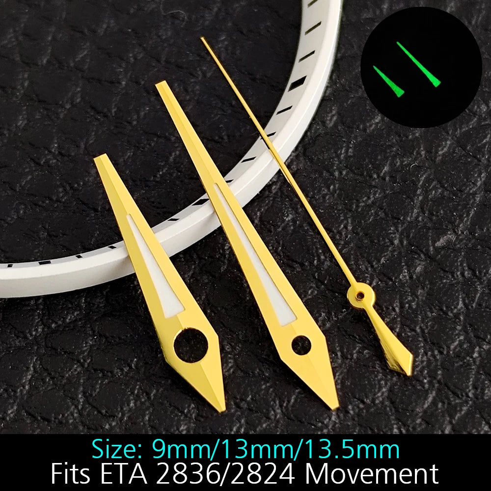 High Quality ETA-Series Hands Green Super Luminous Fits ETA 2824 2892 2836 2834 Movement Watch Accessories Watches For Men