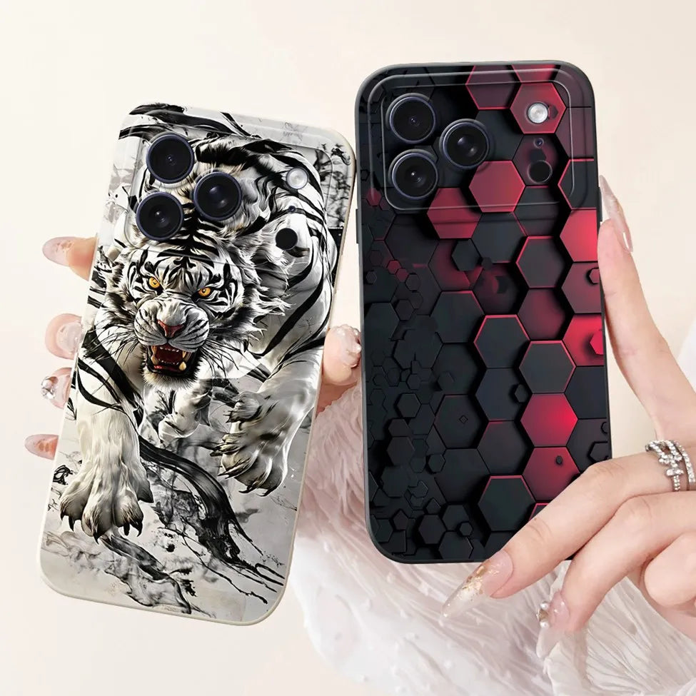 For iPhone 17 Pro Case Silicone Luxury Flowers Cute Kawaii Funny Painted Cover For iP 17 Pro Phone Case A3256 A3522 A3523 A3524