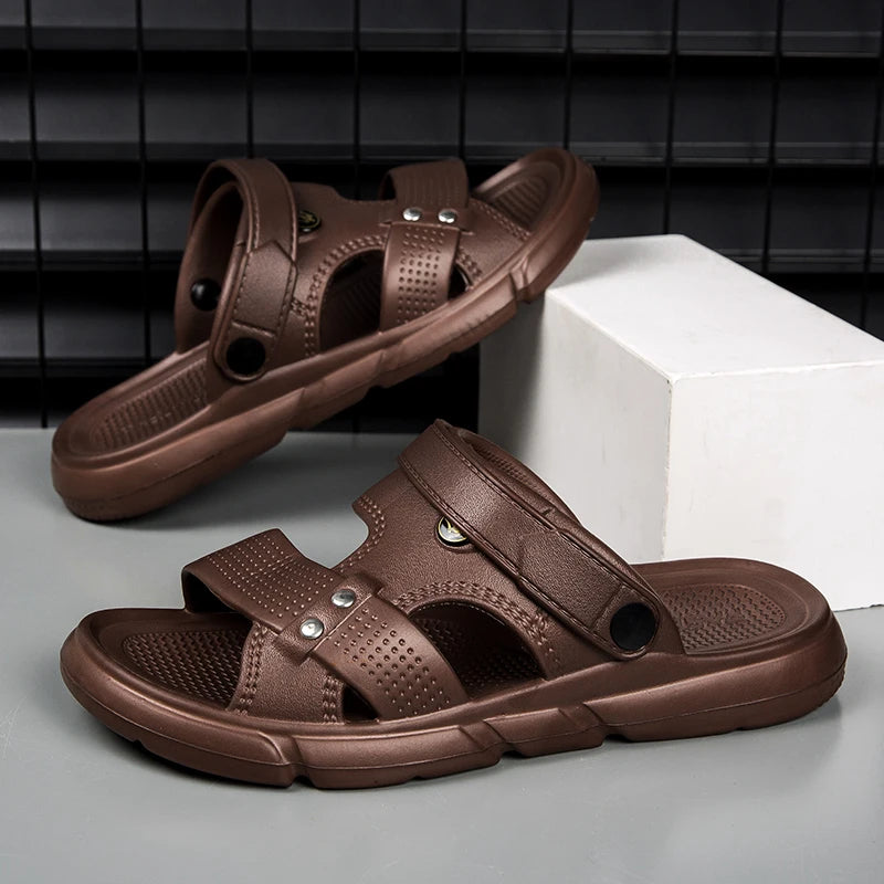 2024 Summer Men's Sandals EVA Slippers For Men's Dual-Wear Sandals Thick Sole Outdoor Casual Beach Shoes Male Fashion Slippers