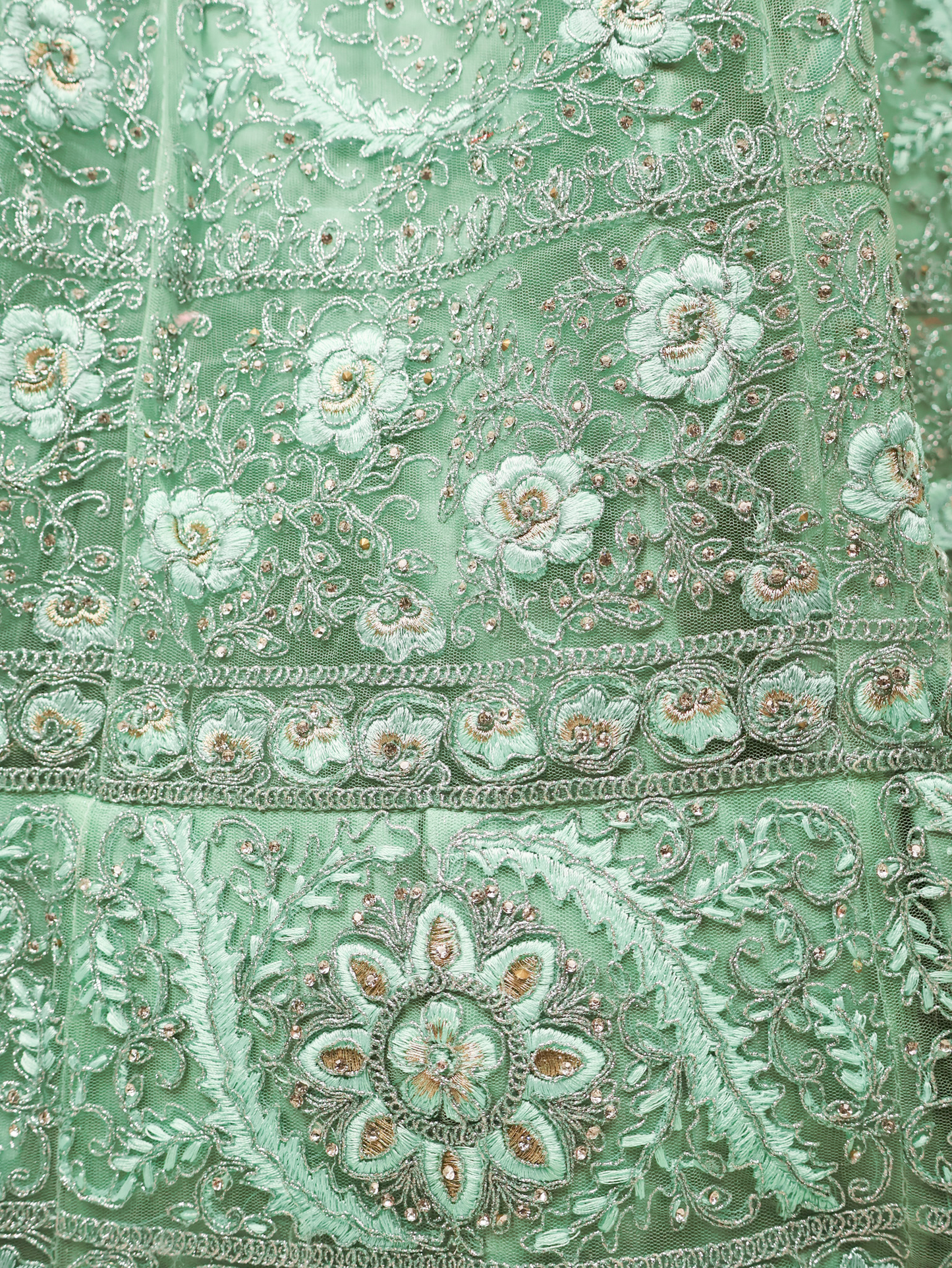 Semi-Stitched Lehenga with American Diamond & Zari Thread Work by Shreekama