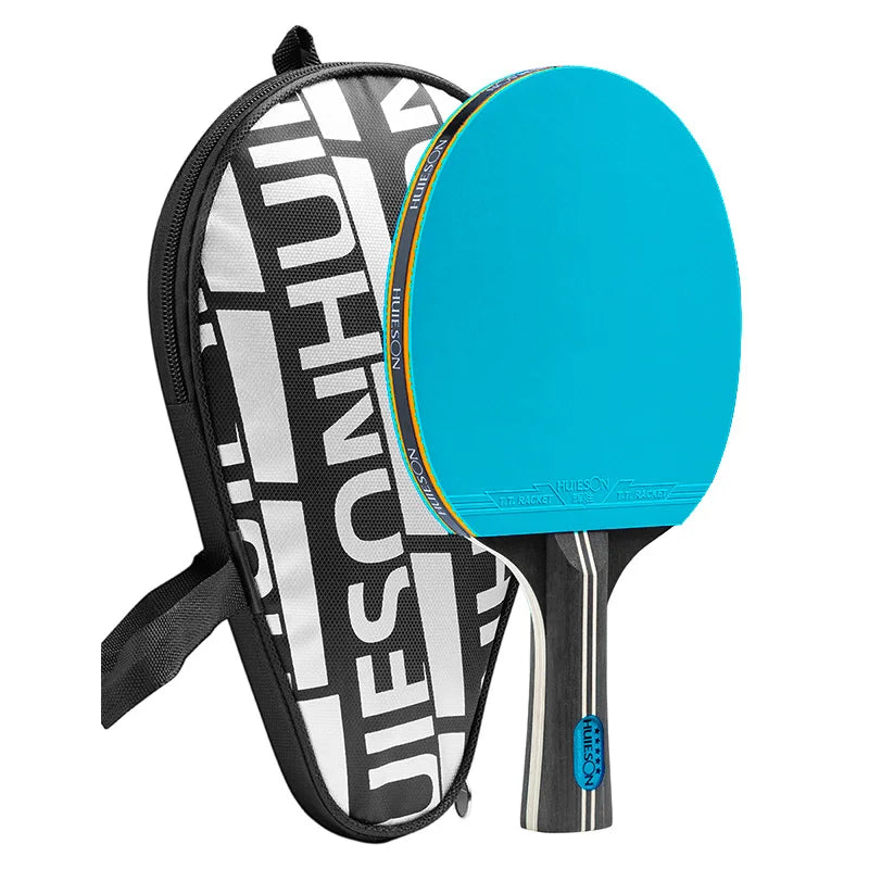 HUIESON 5 Stars Colorful Table Tennis Racket Set with Carry Bag Ready-to-Play Ping Pong Bat Paddle for Beginners Casual Play