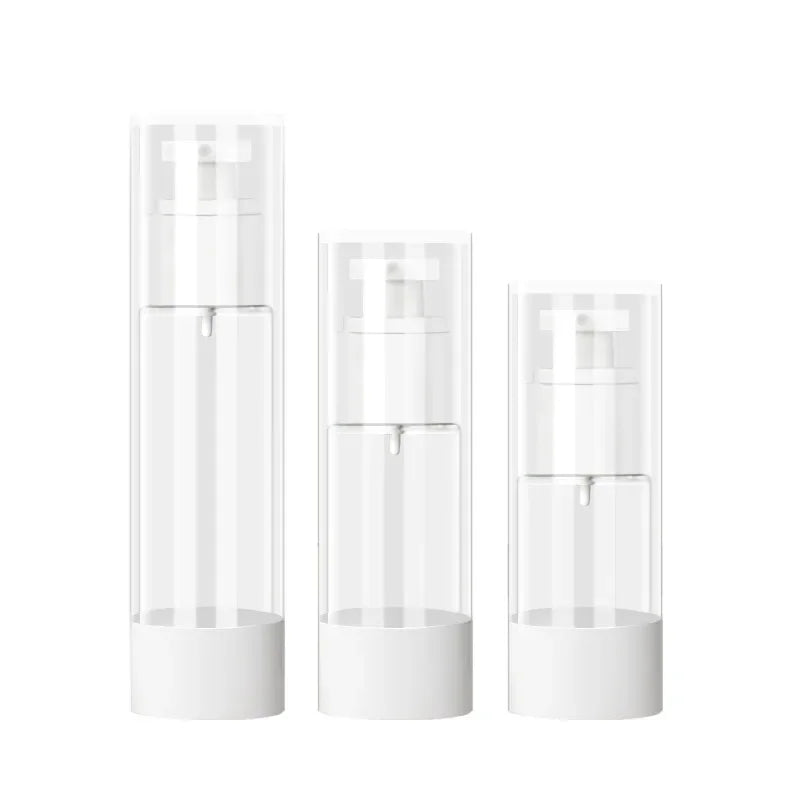 10/15/30/50/80/100ML  Clear  Airless Cream Pump Bottle Refillable Empty Bottle Travel Vacuum Airless Container Makeup Bottle