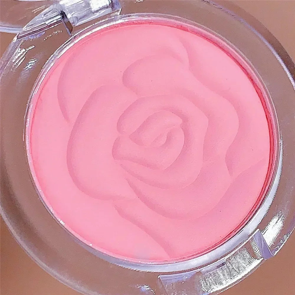 Single Color Matte Embossed Petal Blush Palette Peach Cream Pink Orange Cheek Contour Makeup Rouge for Women Beauty Cosmetics