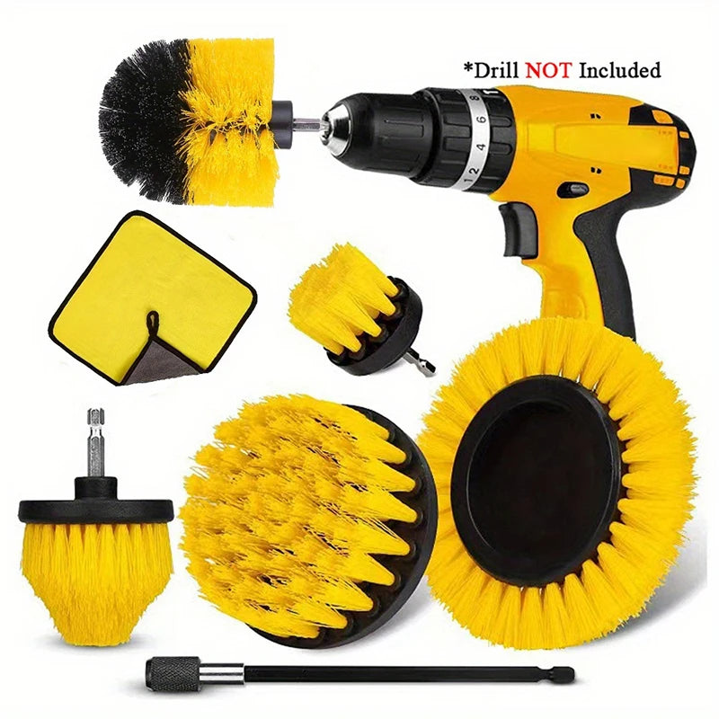 New Electric Scrubber Brush Drill Brush Kit Power Drills Scrubber Brush For Carpet Glass Car Tires Nylon Brushes 2/3.5/4''