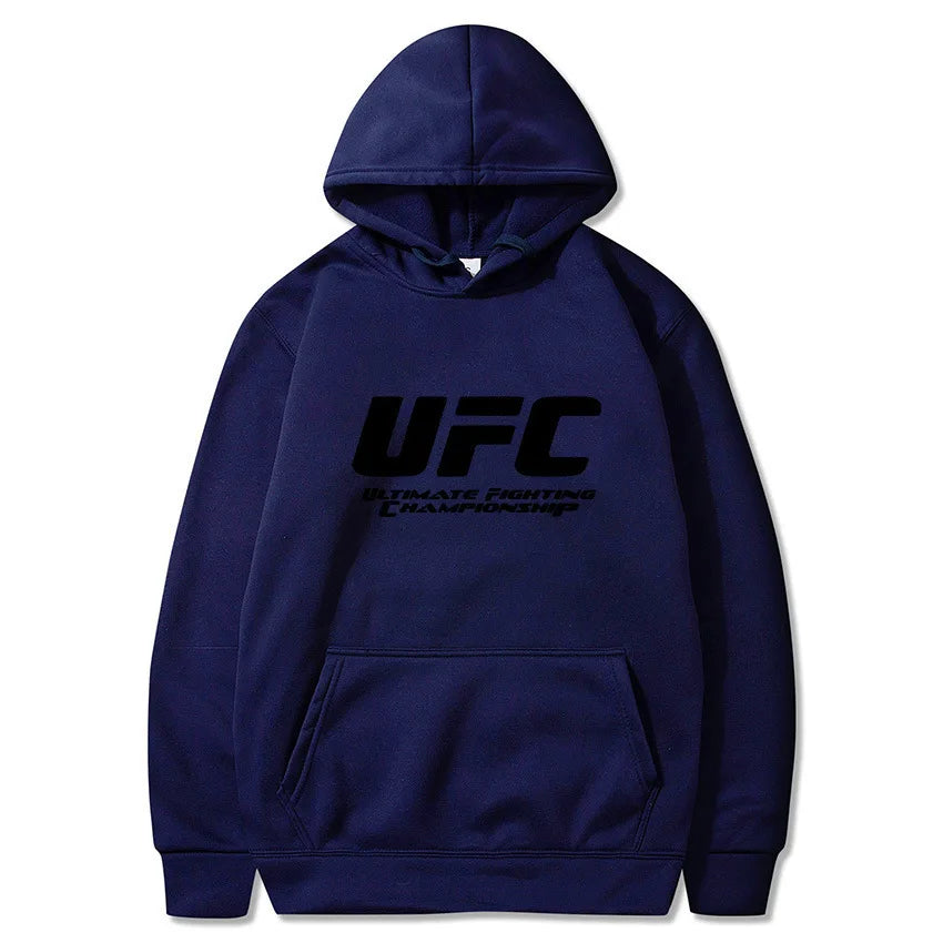 2026 New UFC Men's Hooded Sweatshirt Autumn Winter Polar Print Casual Sports Hooded Sweat