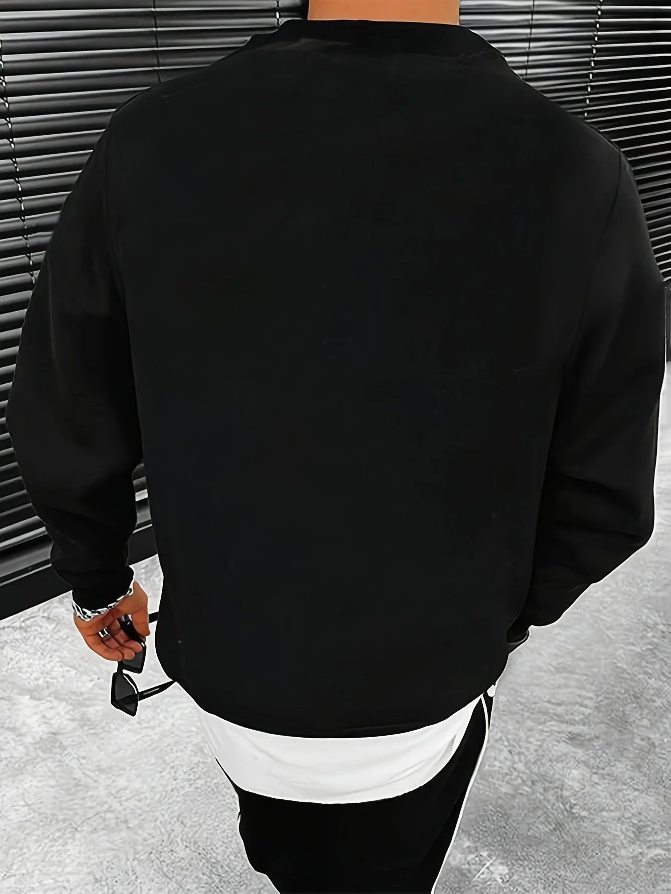 Men's autumn and winter fashionable casual loose Los Angeles LA letter graphic printed long sleeved round neck sweatshirt