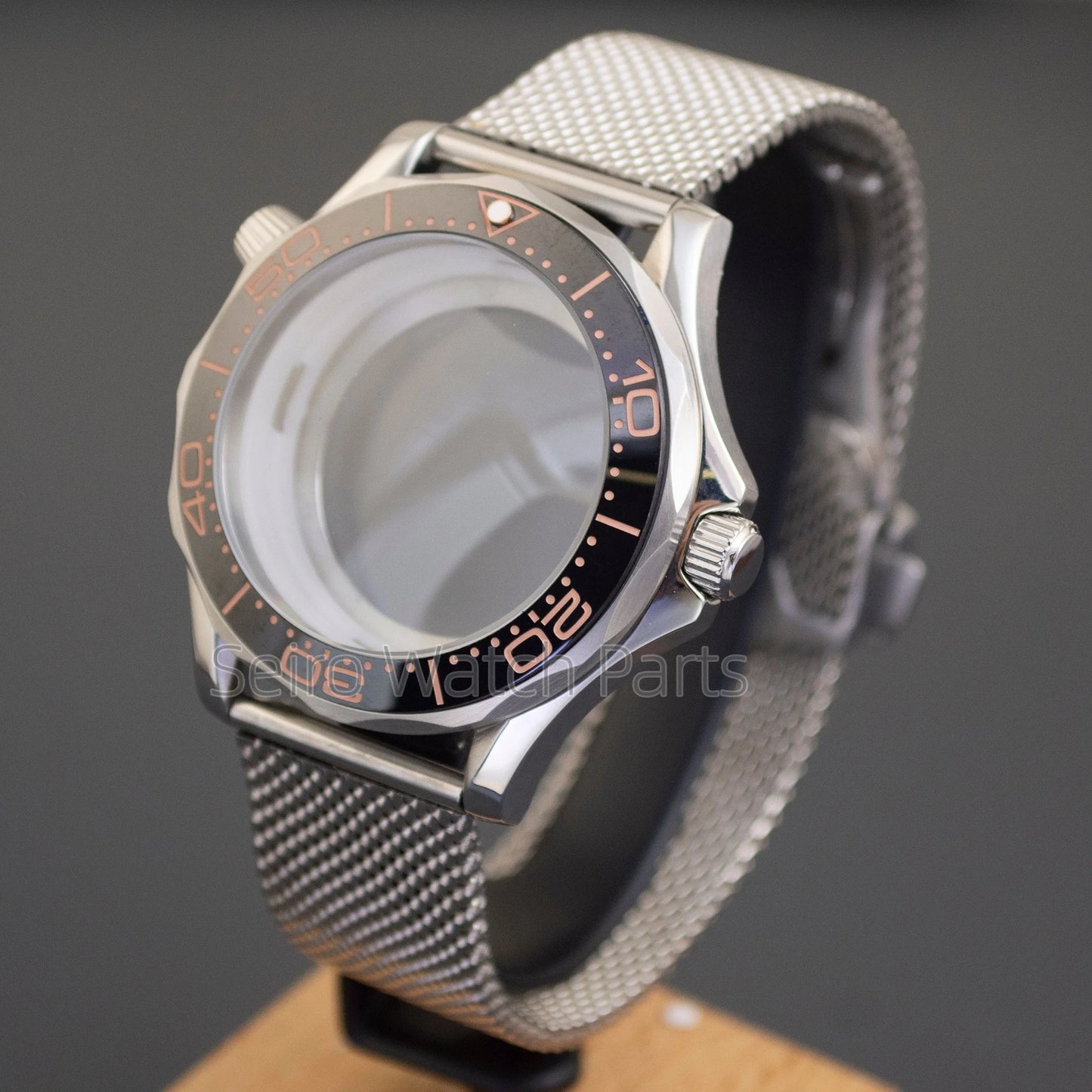 NH35 Case Dial Mesh Strap Bracelet for Seamaster 300 Watches Men Stainless Steel 10ATM Waterproof 41mm Case fit NH35/36 Movement