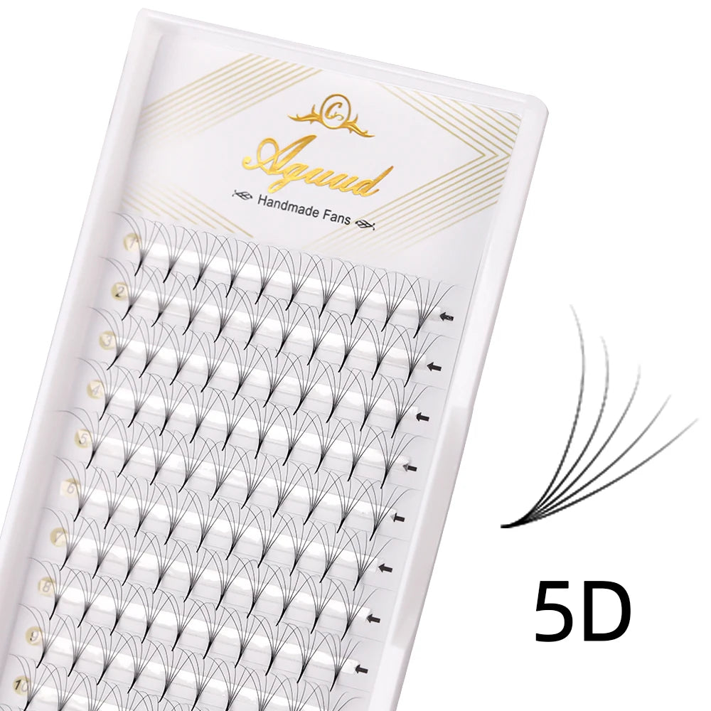 AGUUD Sharp Narrow Stem Premade Fans Eyelash Thin Pointy Base Russian Volume Fans Lash Premade Volume Fans Lashes Makeup Cilios