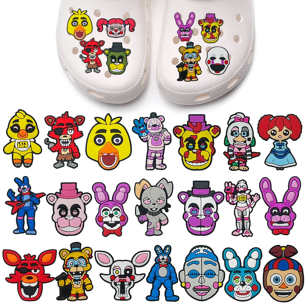 1-24pcs Cartoon Shoe Charms shoes Accessories Decorations for Crocs,Clog Sandals Wristband Buckle Women Paryt Favor Gifts