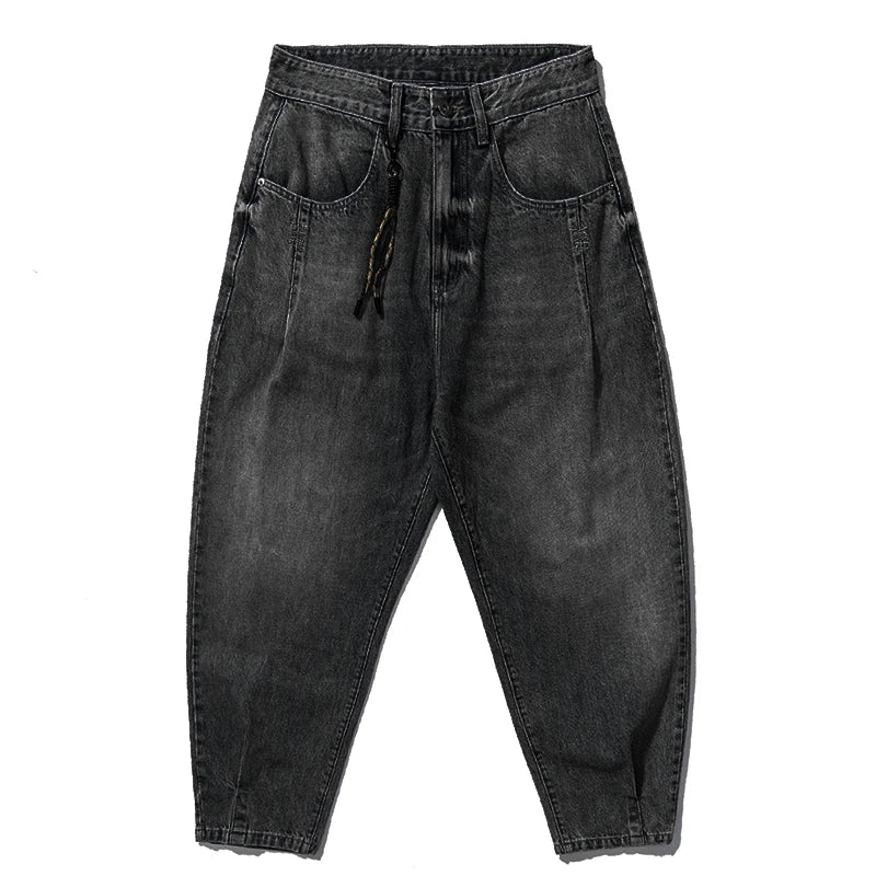 American Vintage High Quality Denim Cargo Pants Men Clothing Streetwear Loose Skate Jeans Harajuku Casual Harem Trousers Male