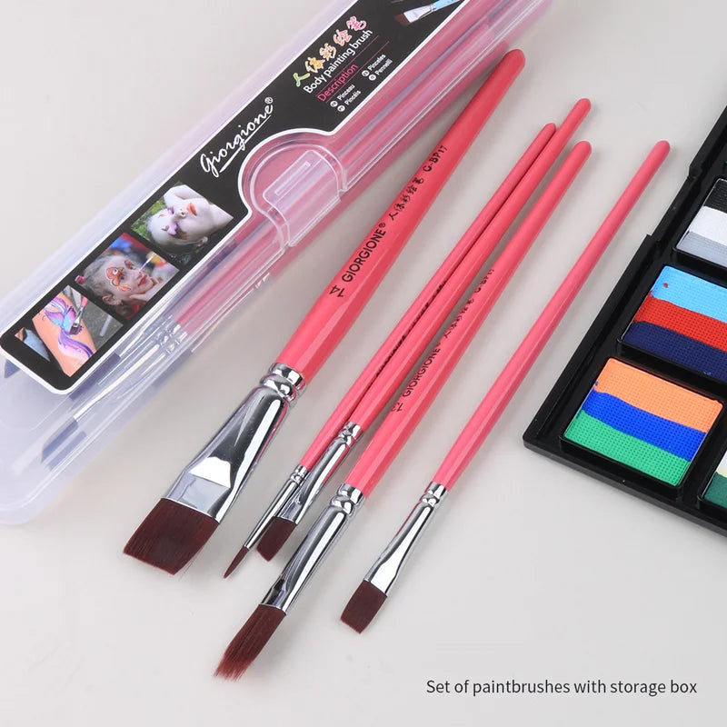 7/10/17 Pcs Multi-functional Face Body Paint Brushes High Quality Sky Blue Artist Watercolor Painting Makeup Tool Make Up Brush