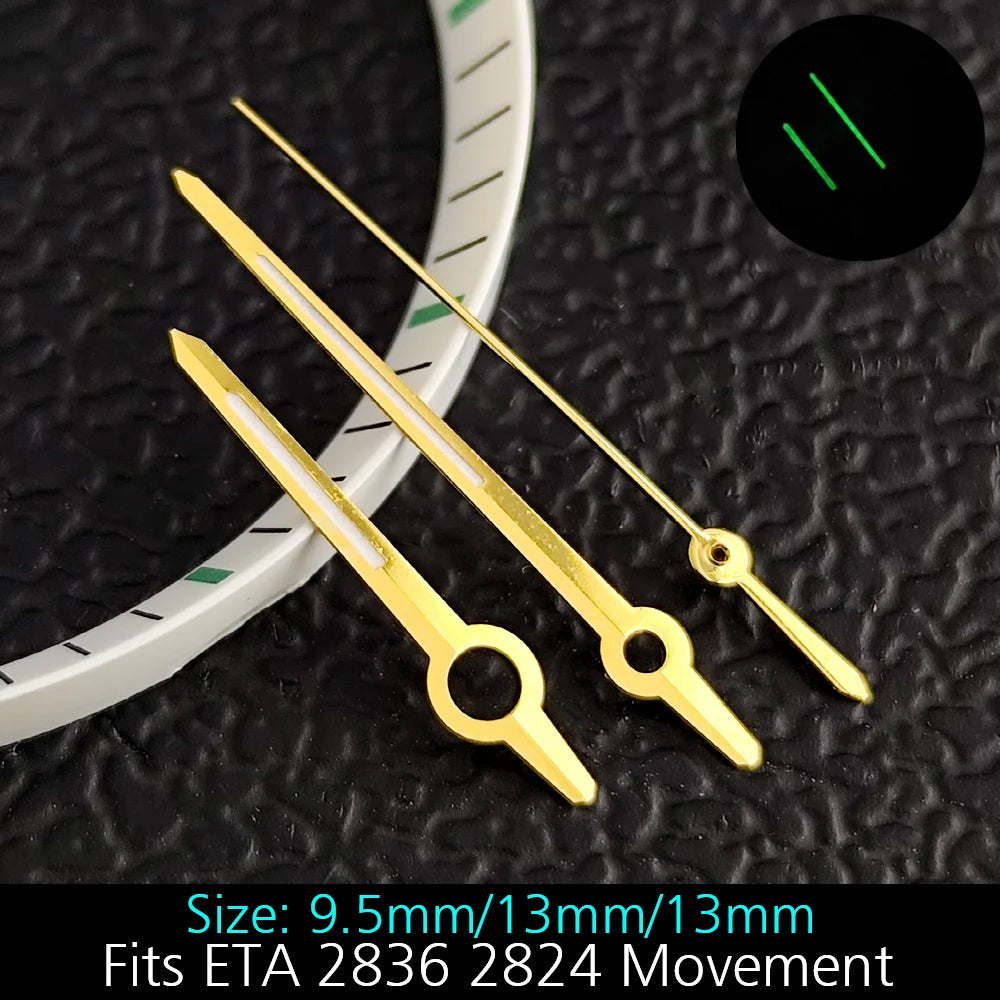 High Quality ETA-Series Hands Green Super Luminous Fits ETA 2824 2892 2836 2834 Movement Watch Accessories Watches For Men