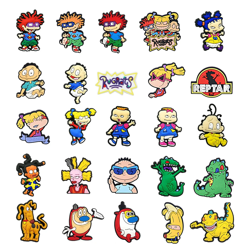 11-100Pcs Cartoon PVC Shoe Charms Accessories Fit Clogs Sandals Garden Shoes Decoration Buckle Kids Party X-mas Gifts