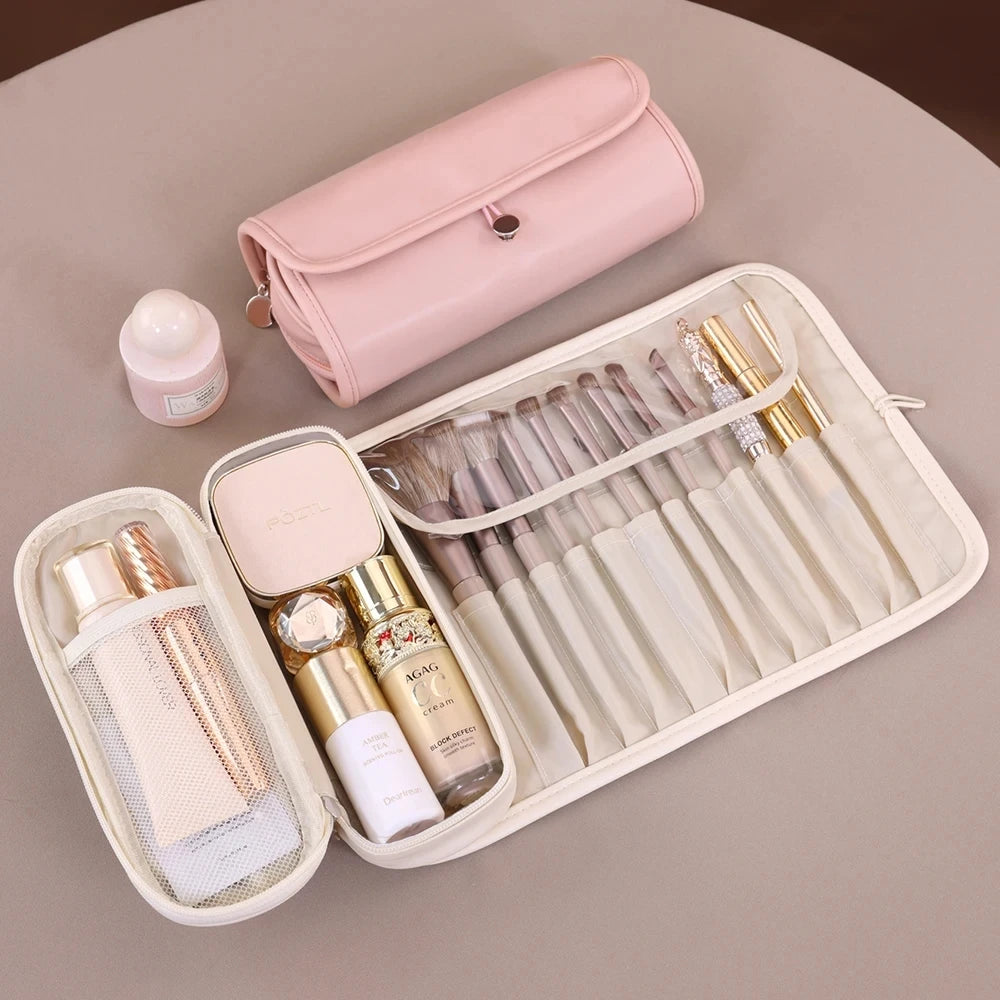 Women Makeup Brush Toiletries Organizer Waterproof Travel Make Up Storage Pouch Female Large Capacity Portable Cosmetic Case