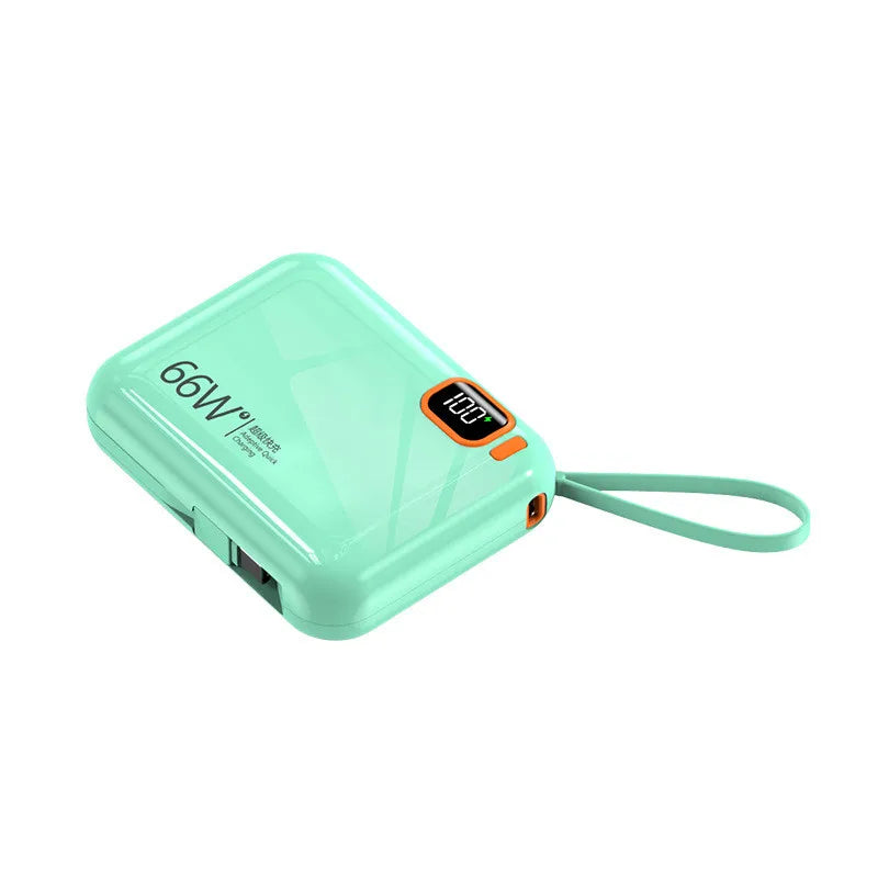 12000mAh Compact Power Bank Fast Charger With Integrated Cable Double Super Fast Recharge For Travel Day