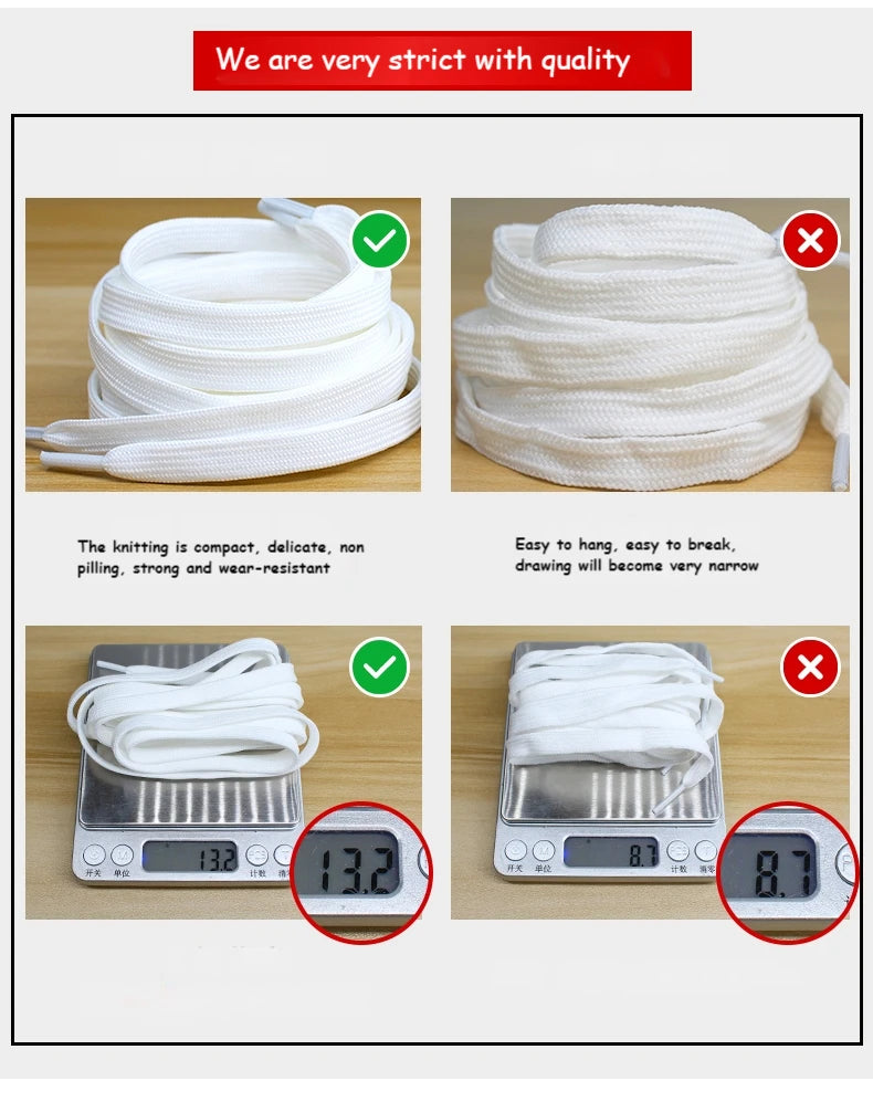 New White Black Flat Shoelaces for Sneakers Laces Shoe Strings Classic Shoe Laces 70/90/100/120/140/160CM High-quality Shoelace