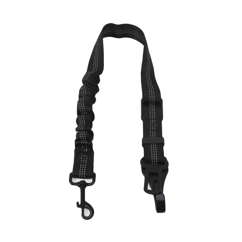 Universal Pet Safety Tether Leash For Car Travel Reflective Elastic 2-in-1 Adjustable Dog Car Seat Belt Harness