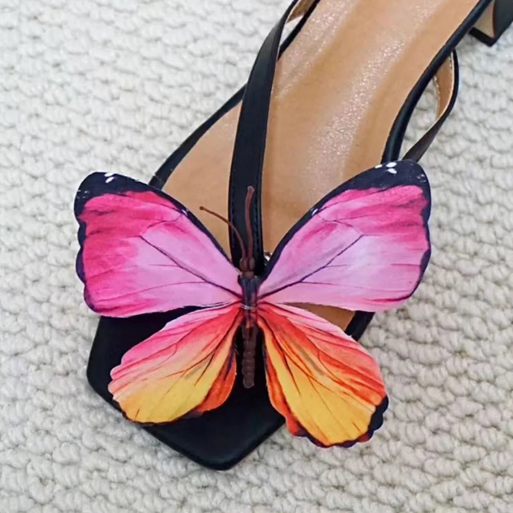 1Pair Thai Fairy Butterfly Flower Shoe Buckles Phalaenopsis Shoe Flower Sandals Sweet Butterfly Orchid Shoe Accessory Shoe Clips