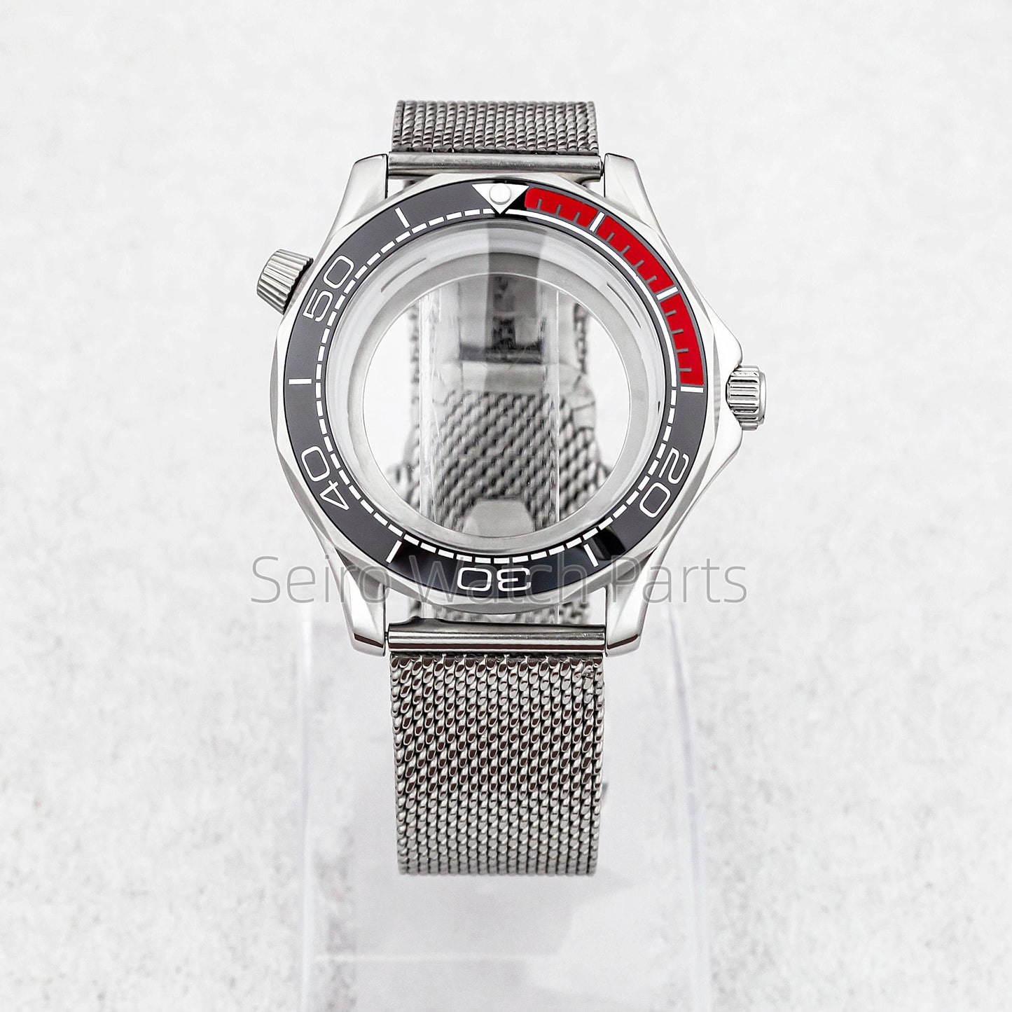 NH35 Case Dial Mesh Strap Bracelet for Seamaster 300 Watches Men Stainless Steel 10ATM Waterproof 41mm Case fit NH35/36 Movement