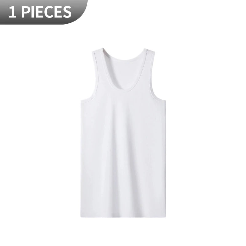 1/3 Piece Men's Vest - Summer Style Slim-Shouldered Solid Color Youth Sports t-Shirt Comfortable Home Wear Inner Layer