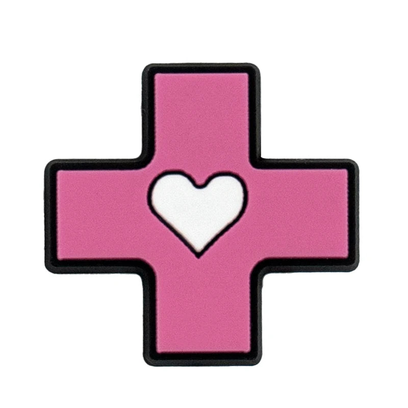 1/50PCS Cute Medical Style Shoe Charms,Heart Nurse Pill Pin Accessories for Sandals,Stethoscope Dental Shoes Clogs Buckle