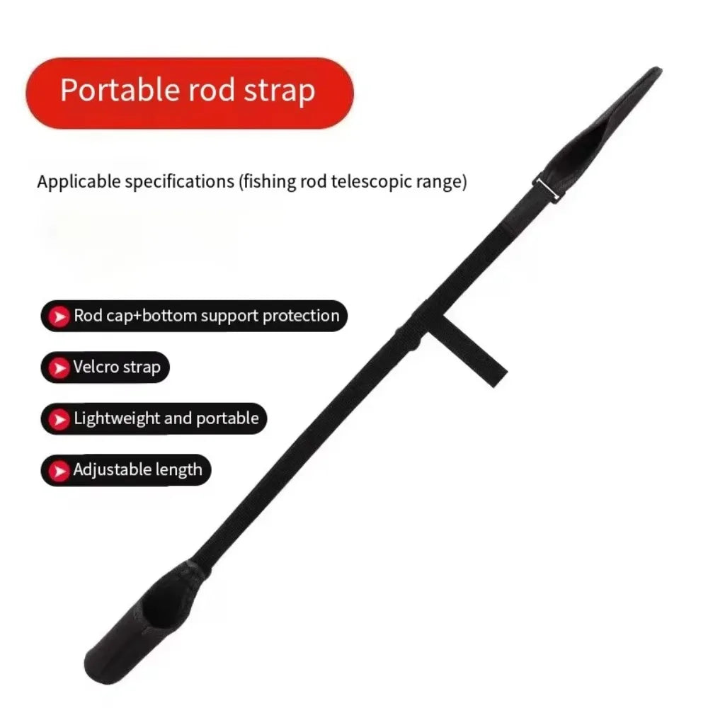 Fishing Rod Storage Bag Adjustable Fishing Rod Shoulder Belt Portable Fishing Rod Belt Protector Reel Fishing Accessories