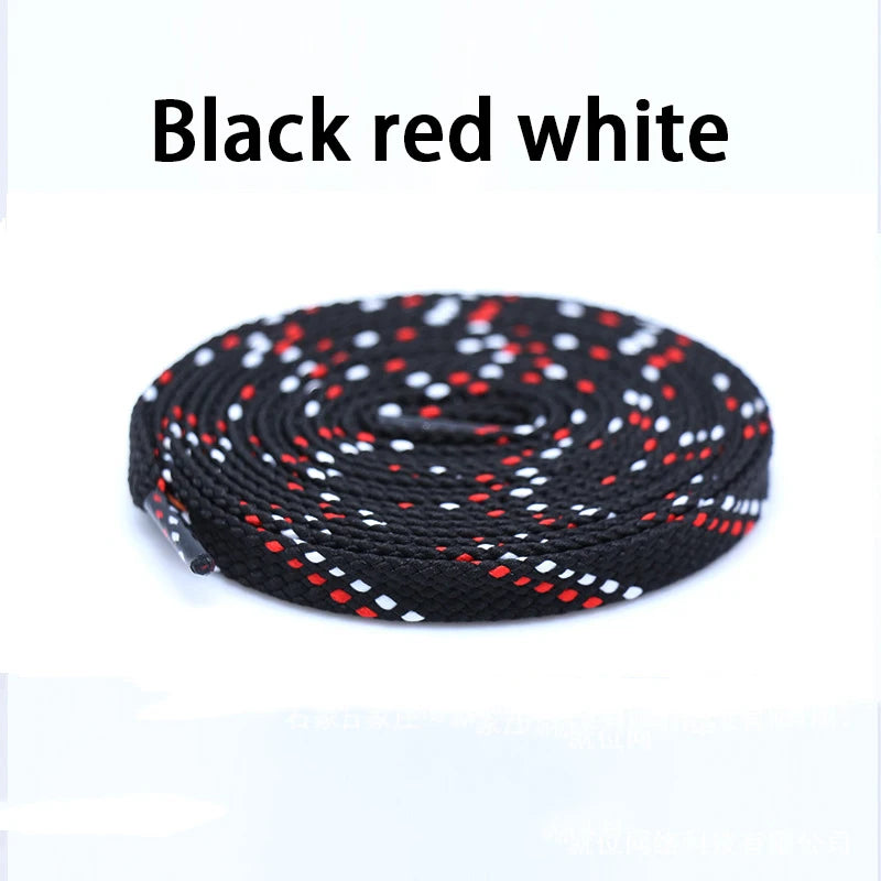 1Pair Mixed Color Shoe Laces Black and White Stripe Double Flat Shoelaces Sneakers Casual Shoes Shoelace