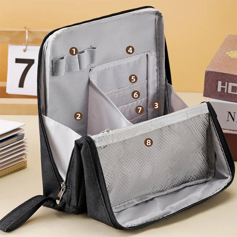 Vertical Cosmetic Bag - Portable, Large Capacity, Waterproof Multipurpose Vertical Toiletry Bag for Women,Stationery Storage Bag
