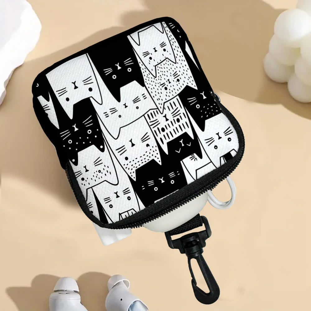 1pc Chic Cat Pattern Large Capacity Coin Wallet, Digital Printed Mini Coin Purse Storage Bag Earphone Bag Friends Gift Pouch