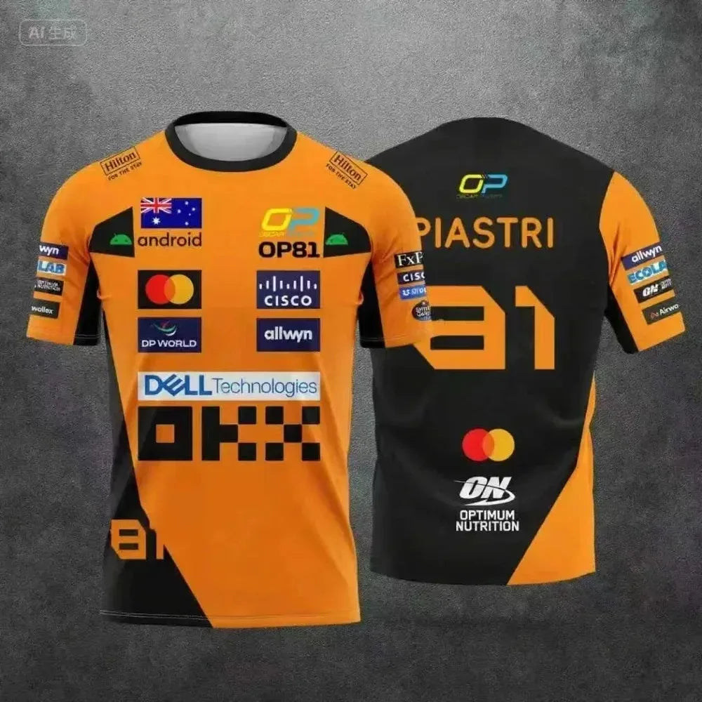 McLaren Team Lando Norris No.4 & No.81 Race Suit Style 2026 Quick-Dry Sports T-Shirt Breathable Comfort F1 Fan Exclusive Design