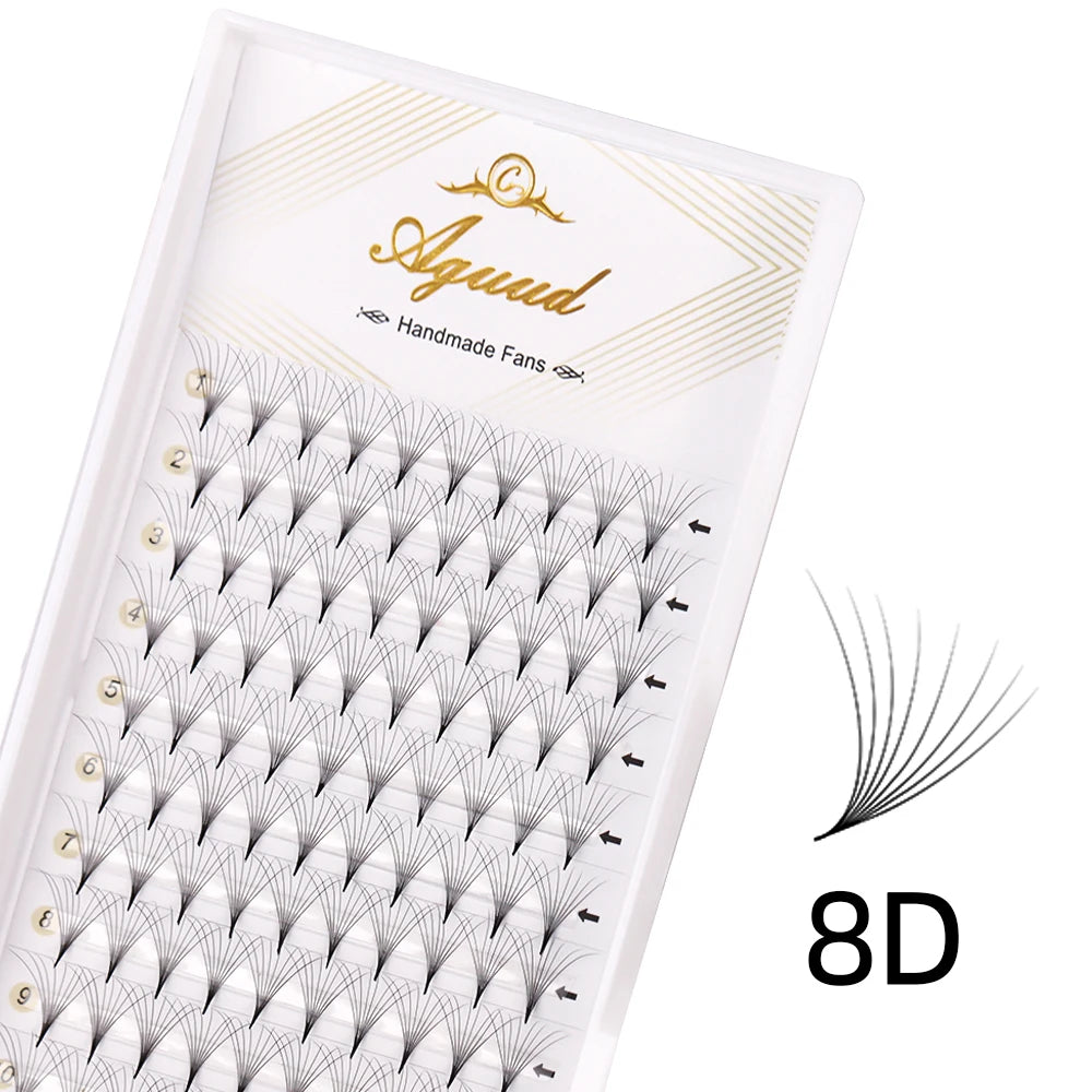 AGUUD Sharp Narrow Stem Premade Fans Eyelash Thin Pointy Base Russian Volume Fans Lash Premade Volume Fans Lashes Makeup Cilios