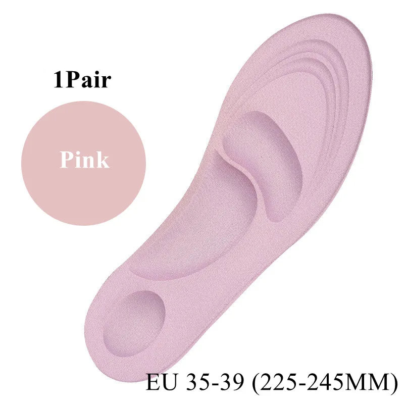 4D Memory Foam Sport Insoles Plantar Fasciitis Arch Support Shoe Inserts Sneakers Cushioning Anti-slip Template Insole Men Women